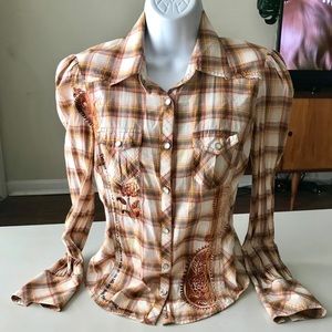 Johnny Was 3Jw Workshop Cowboy Shirt Size XS